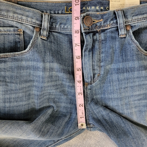 NWT LC Lauren Conrad The Roll Cuff Jeans Medium Wash Mid Rise Denim Size 8 - Picture 11 of 13